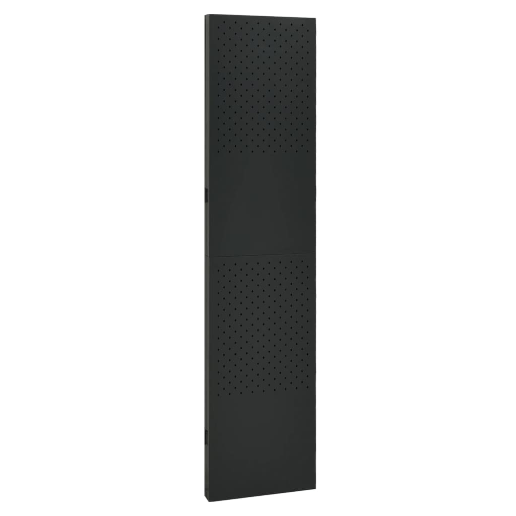 Sobna pregrada s 3 panela crna 120 x 180 cm čelična