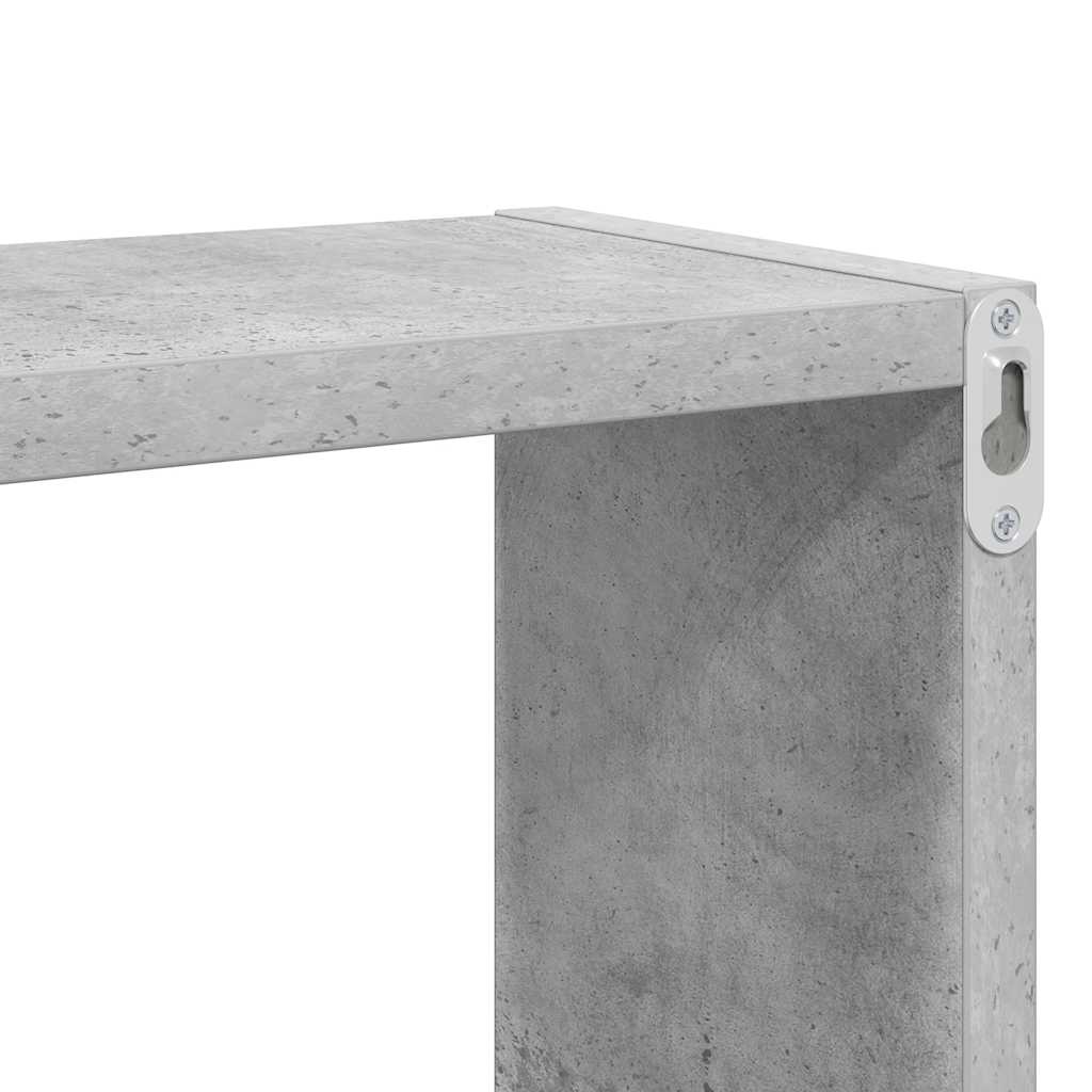Kockaste zidne police 2 kom boja betona 80x15x26,5 cm drvene