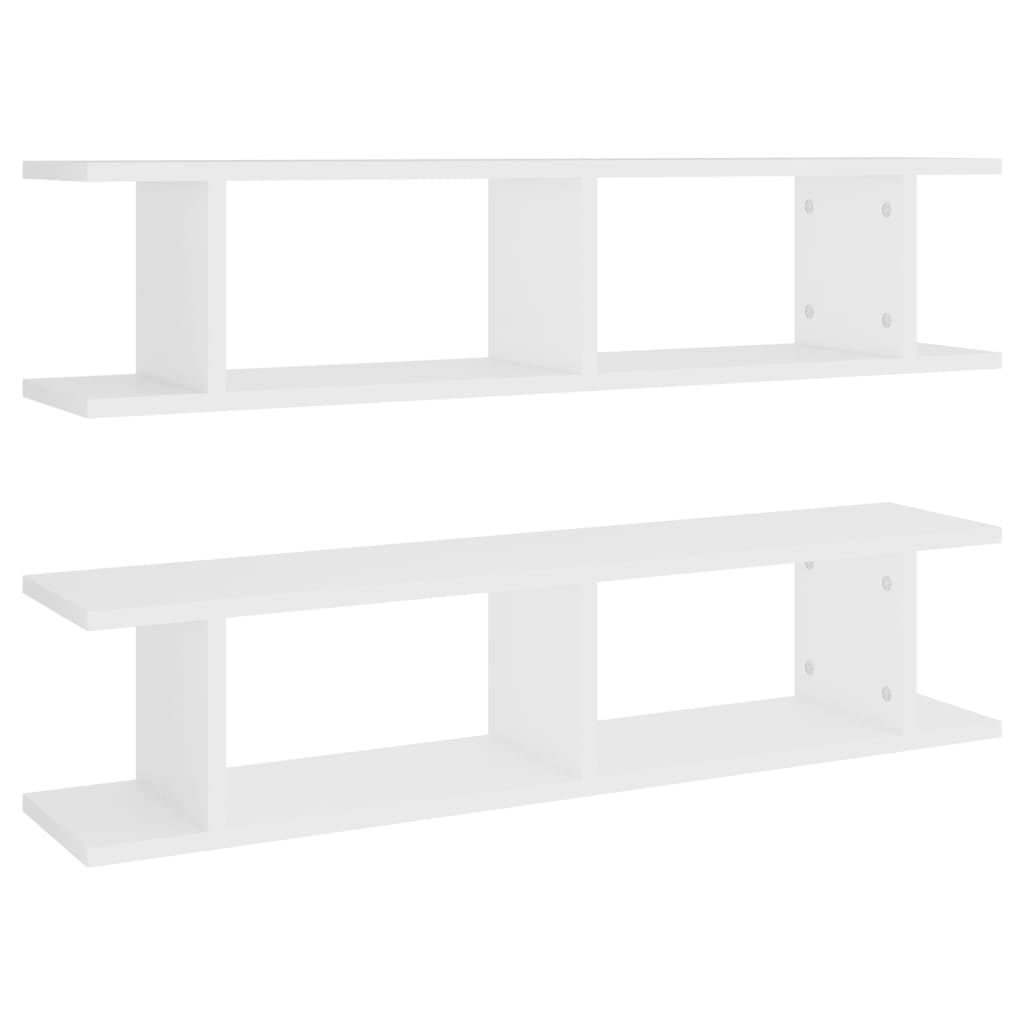 Zidne police 2 kom bijele 90 x 18 x 20 cm konstruirano drvo