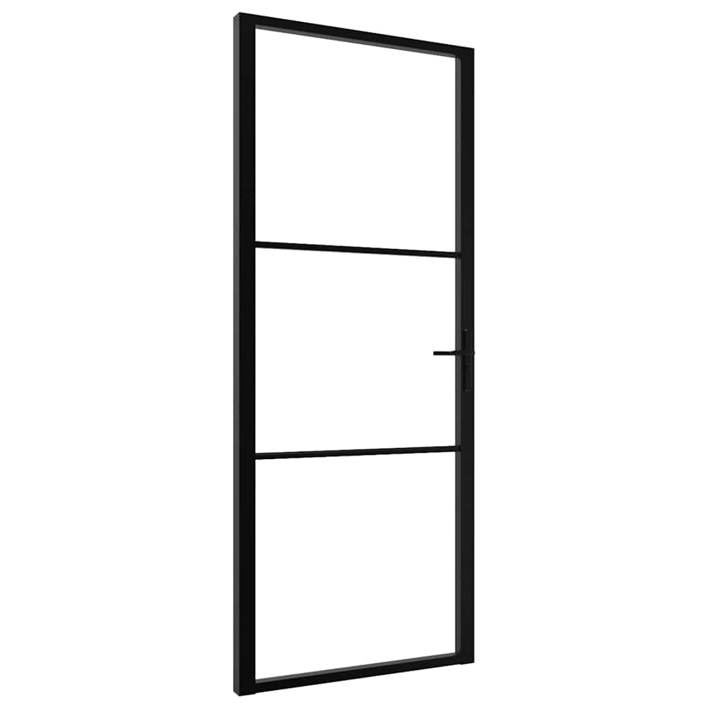 Sobna vrata od stakla ESG i aluminija 83 x 201,5 cm crna