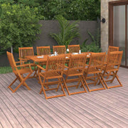 11-dijelni vrtni blagovaonski set 220x90x75 cm bagremovog drva