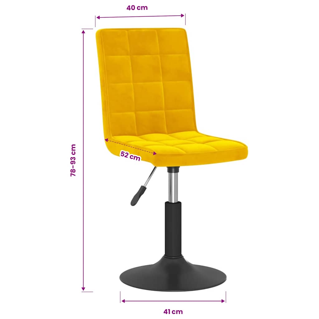 Okretne blagovaonske stolice 6 kom senf žuti baršun