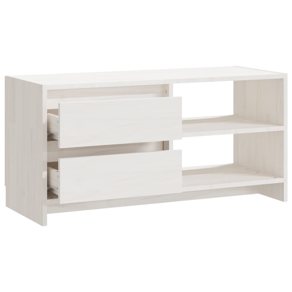 TV ormarić bijeli 80 x 31 x 39 cm od masivne borovine
