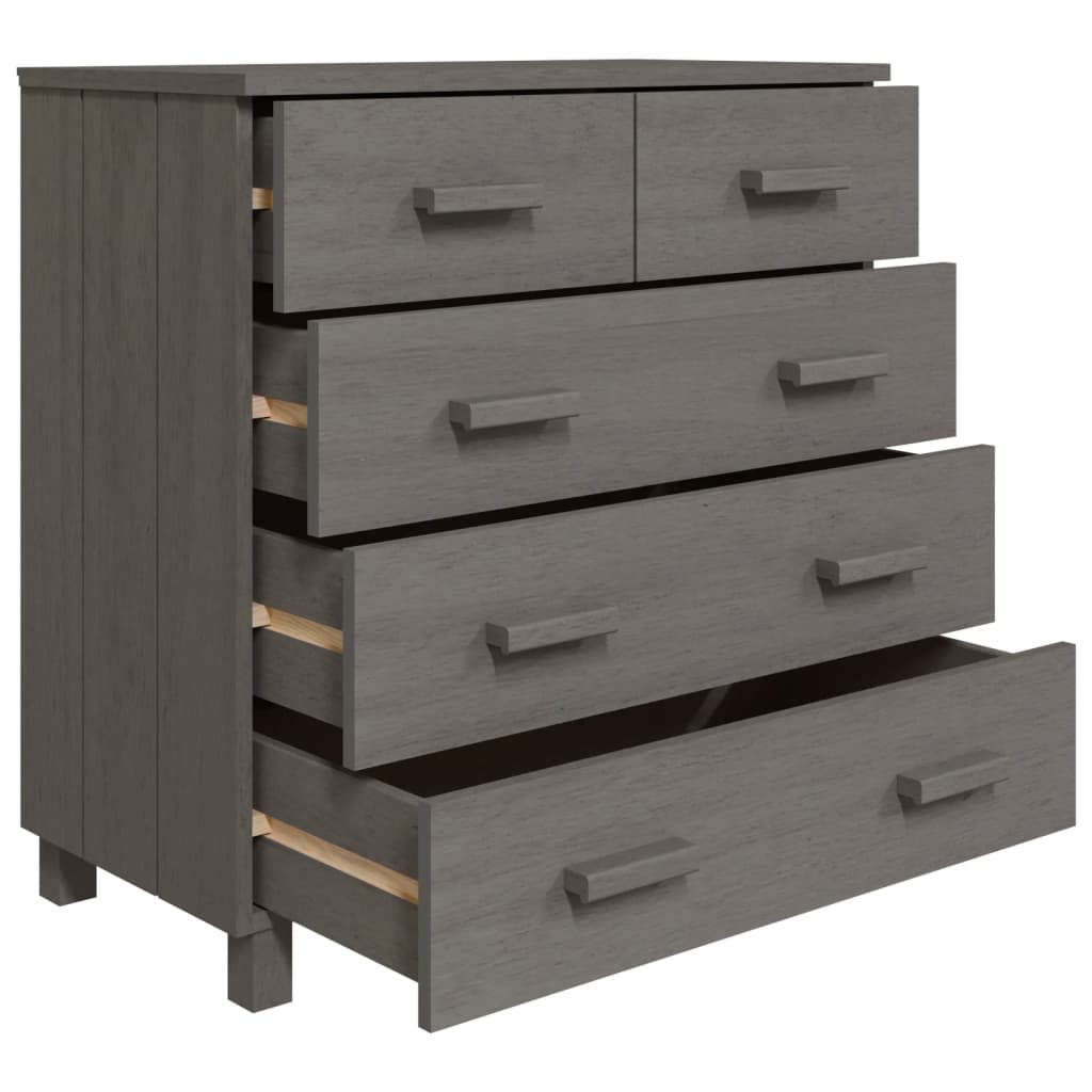 Komoda svjetlosiva 79 x 40 x 80 cm od masivne borovine