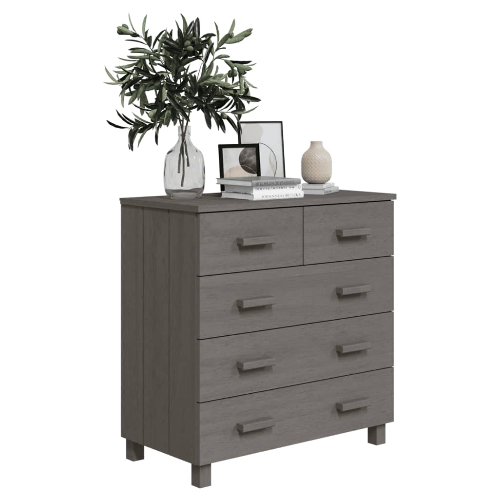 Komoda svjetlosiva 79 x 40 x 80 cm od masivne borovine