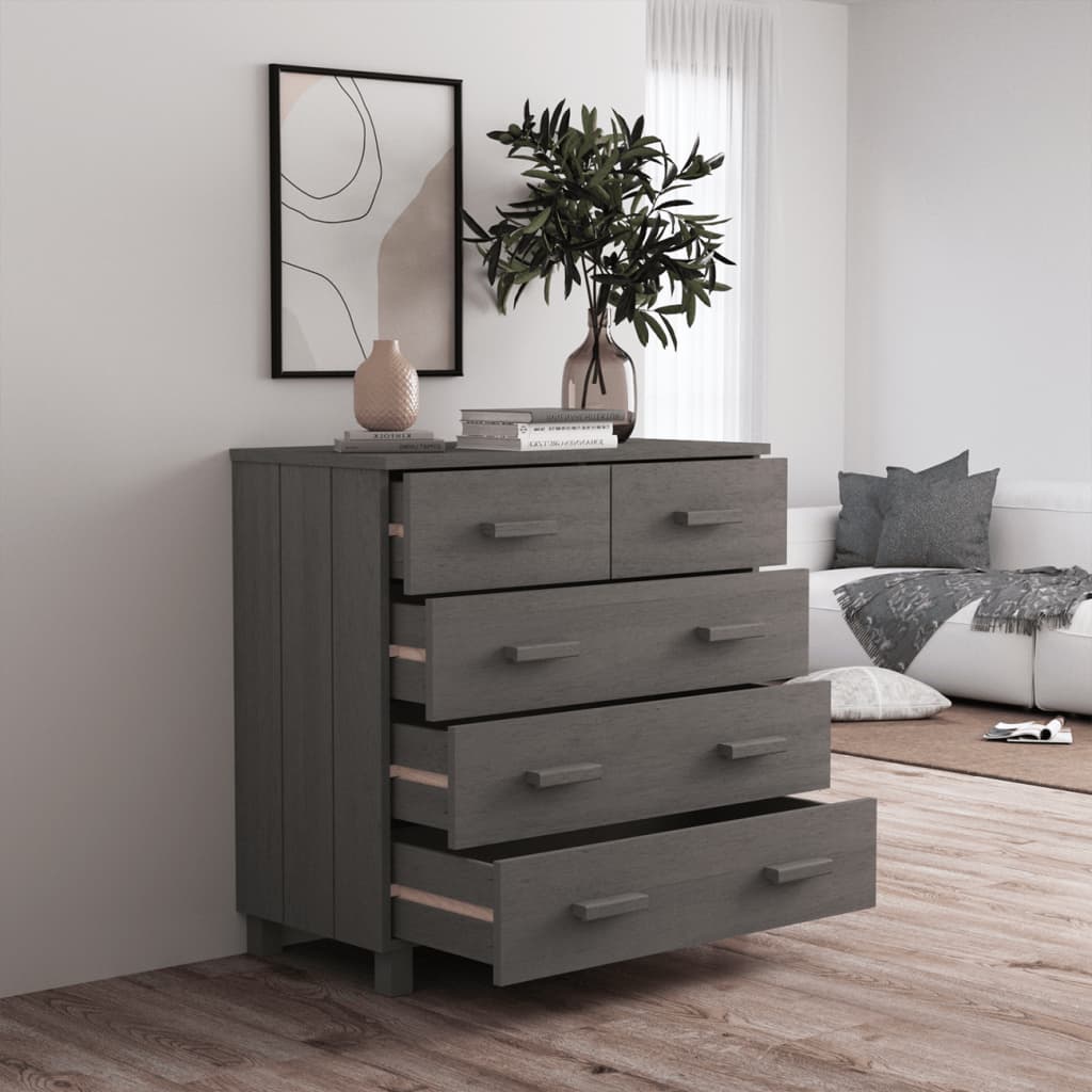 Komoda svjetlosiva 79 x 40 x 80 cm od masivne borovine