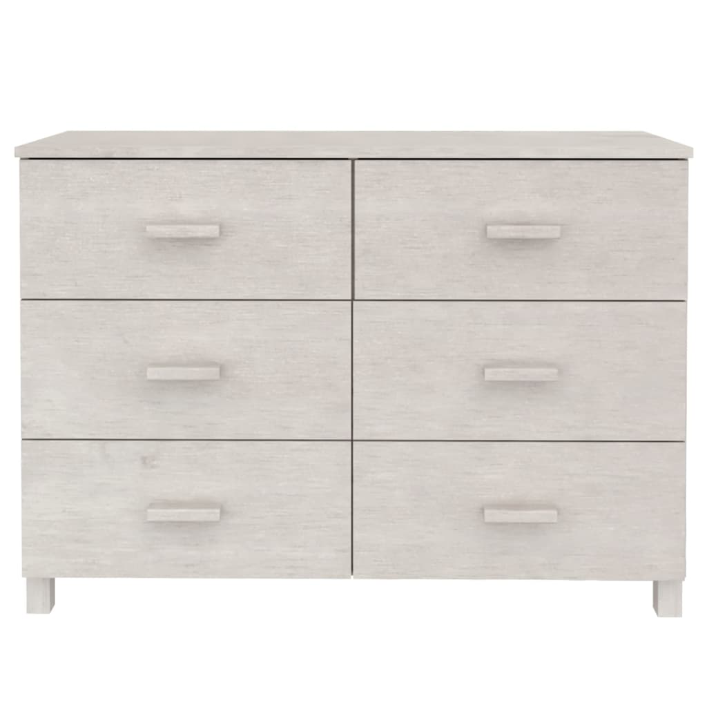 Komoda HAMAR bijela 113 x 40 x 80 cm od masivne borovine