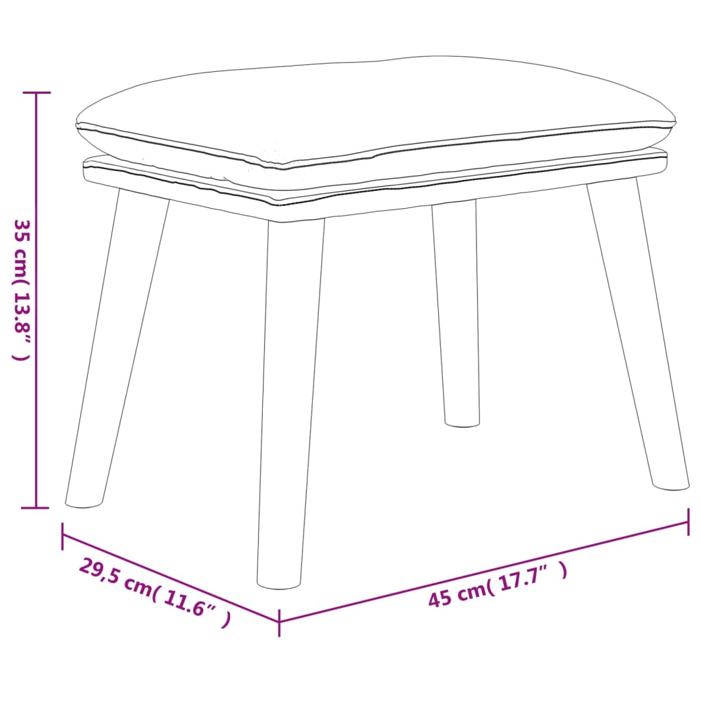 Tabure svjetlosivi 45x29,5x35 cm baršunasti