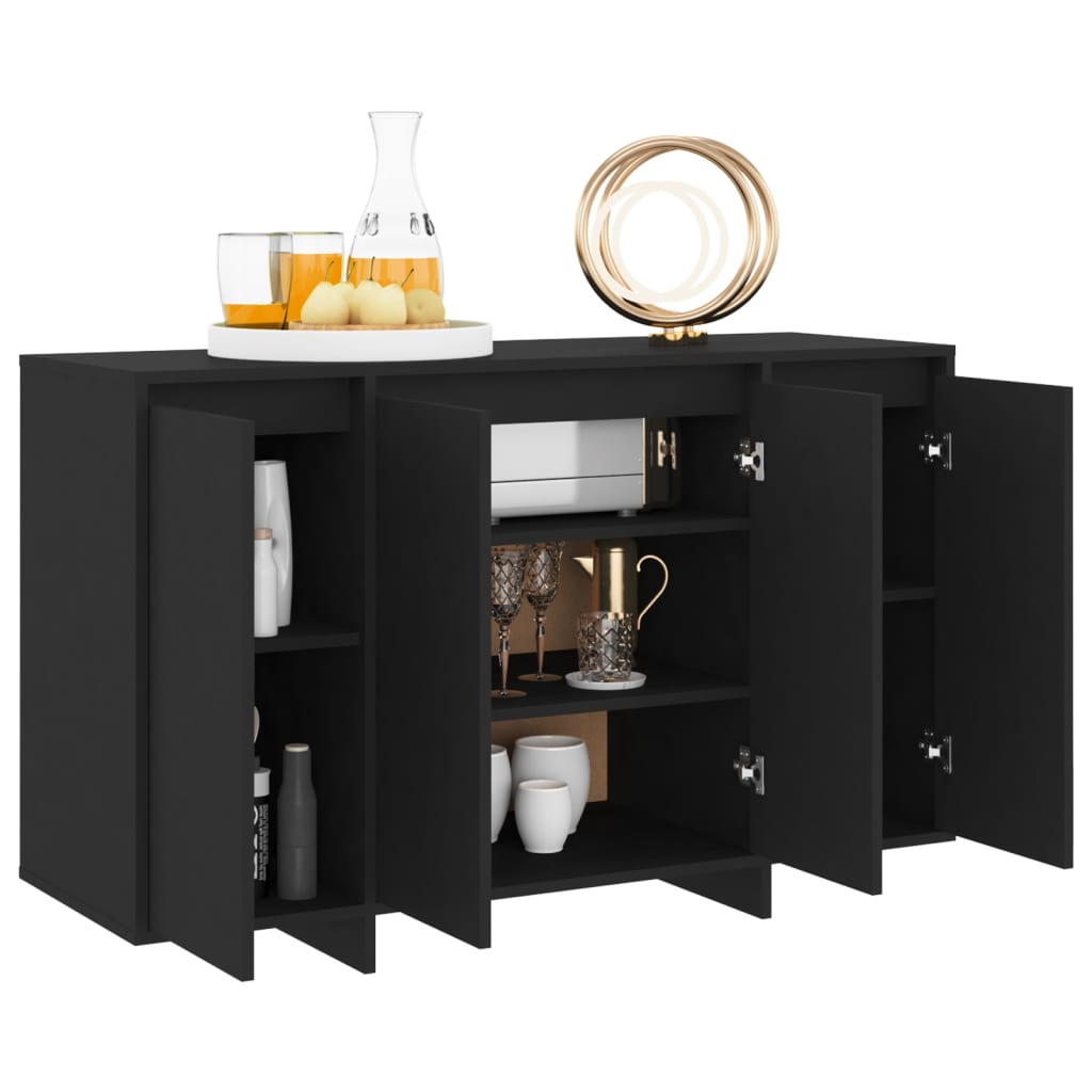 Komoda crna 120 x 41 x 75 cm konstruirano drvo