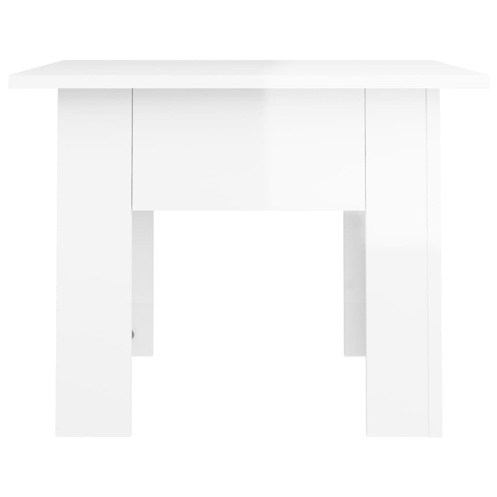 Stolić za kavu sjajni bijeli 55 x 55 x 42 cm konstruirano drvo