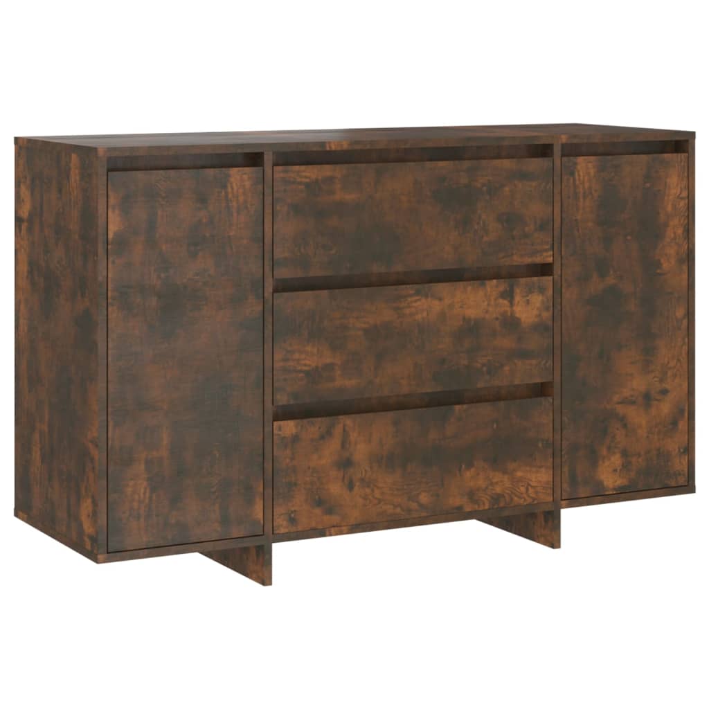 Komoda s 3 ladice boja dimljenog hrasta 120 x 41 x 75 cm drvena