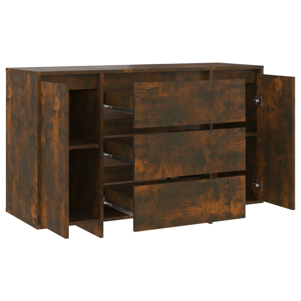 Komoda s 3 ladice boja dimljenog hrasta 120 x 41 x 75 cm drvena
