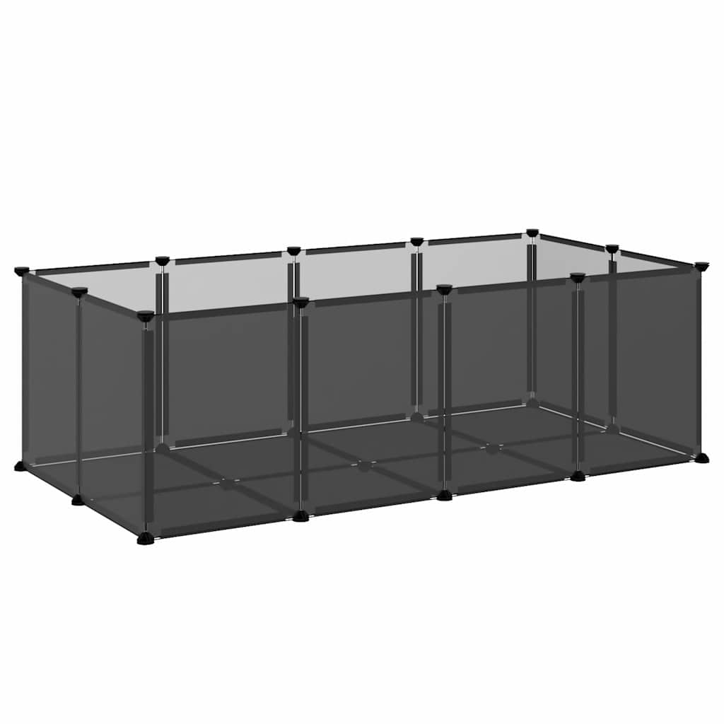 Kavez za male životinje crni 144 x 74 x 46,5 cm PP i čelik