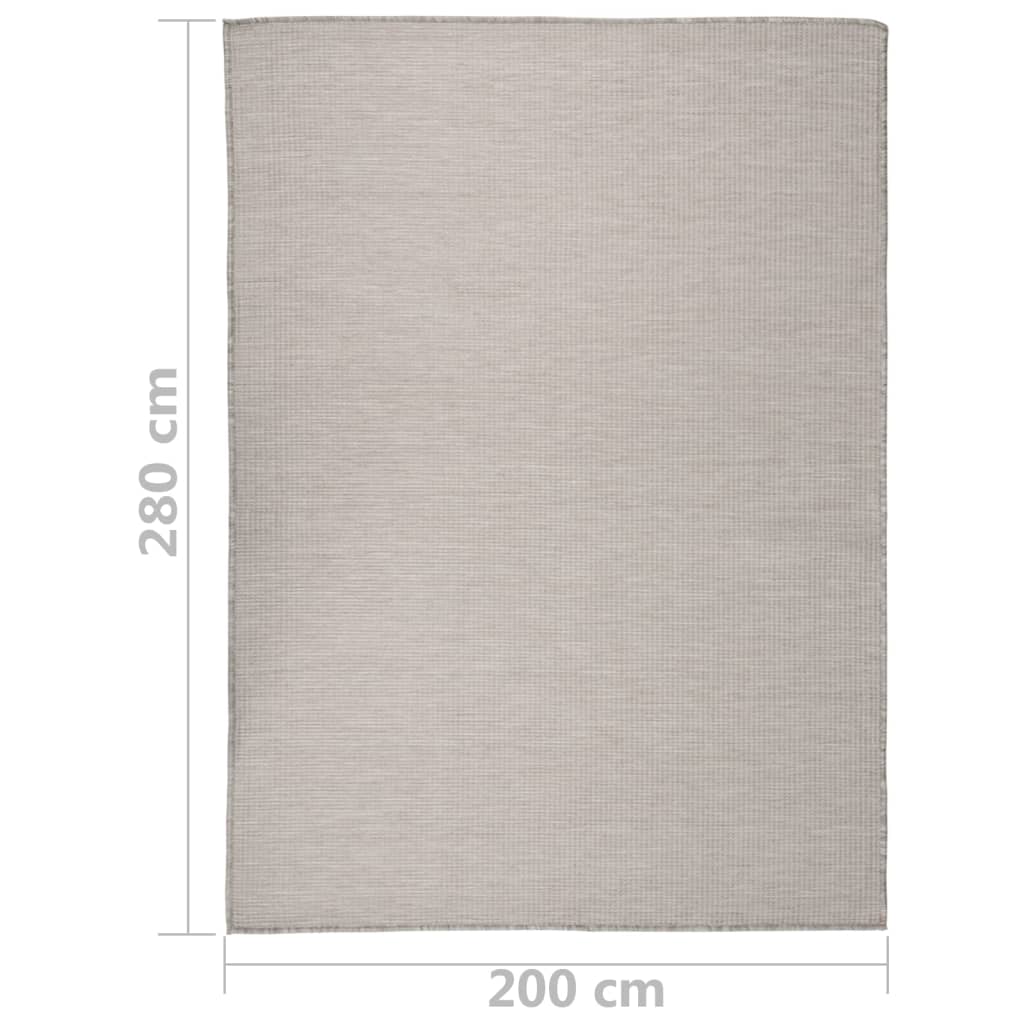 Vanjski tepih ravnog tkanja 200 x 280 cm svijetlo sivi