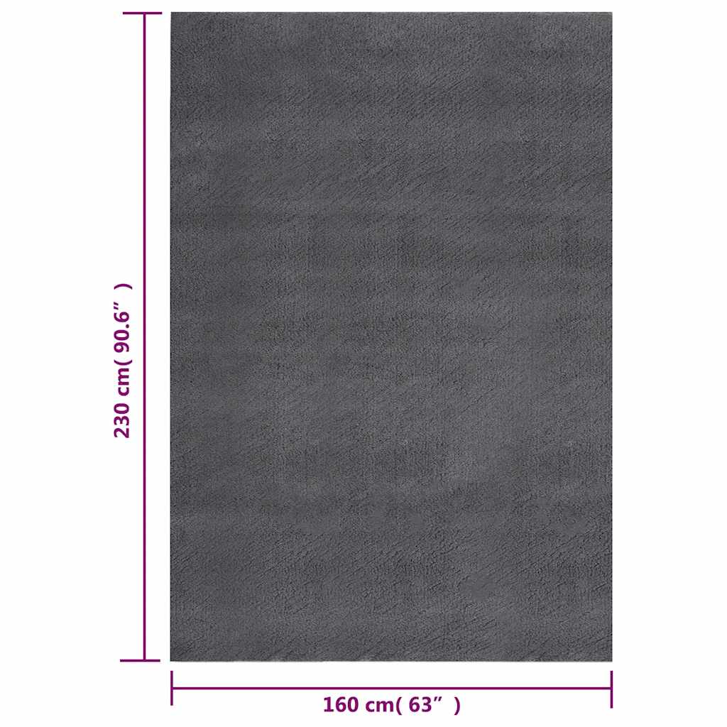 Perivi pahuljasti tepih 160 x 230 cm protuklizni antracit