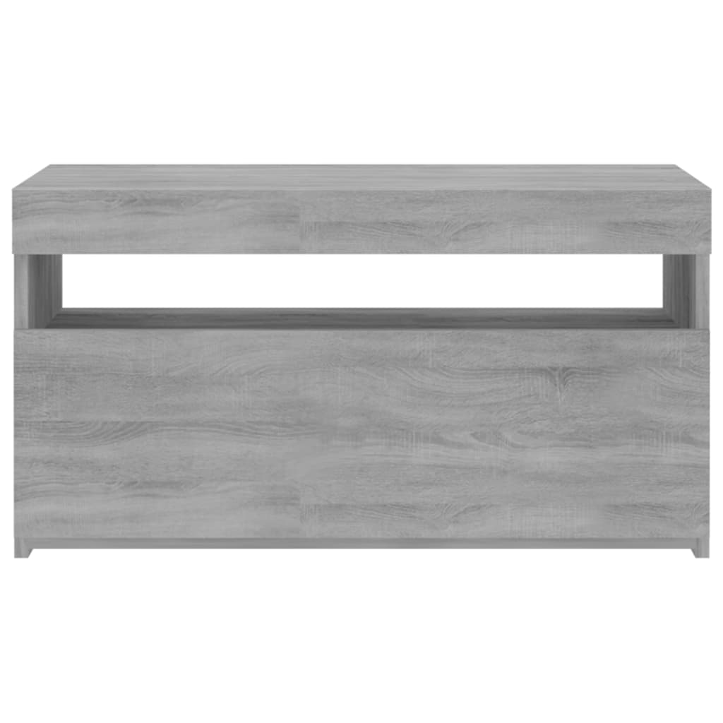 TV ormarić s LED svjetlima siva boja hrasta 75 x 35 x 40 cm