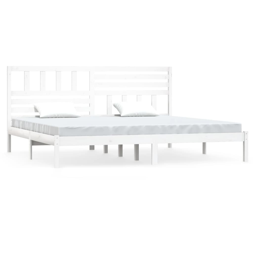 Okvir za krevet od masivne borovine bijeli 200 x 200 cm