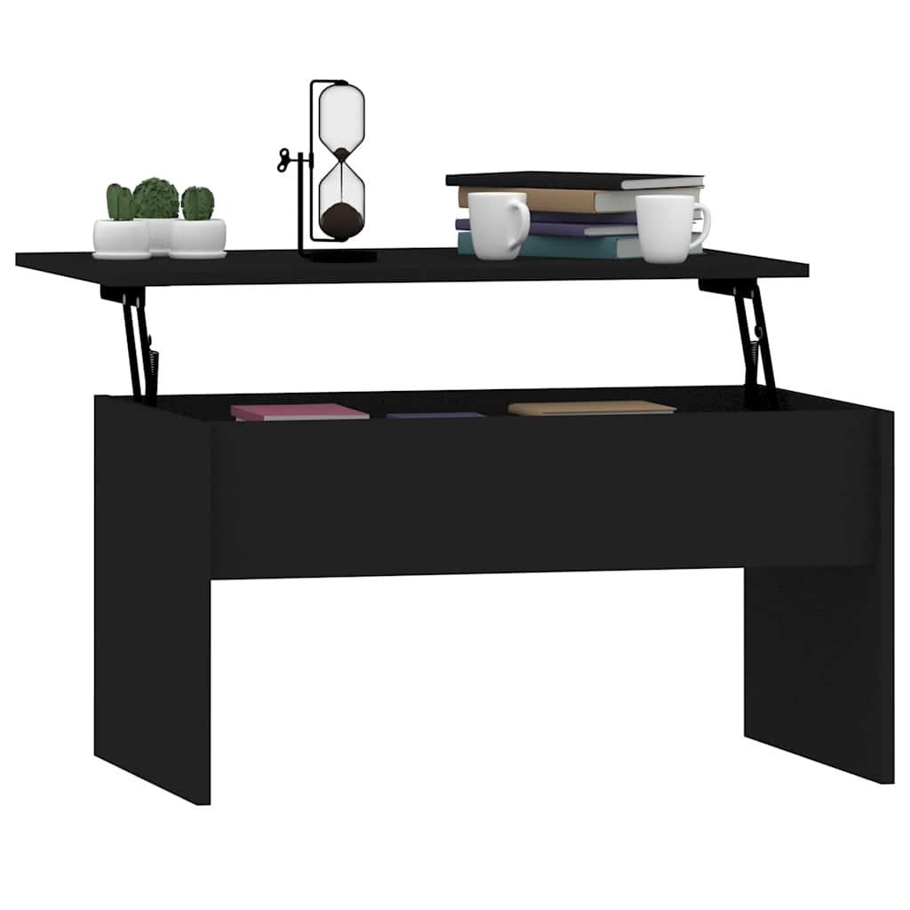 Stolić za kavu crni 80 x 50,5 x 41,5 cm od konstruiranog drva