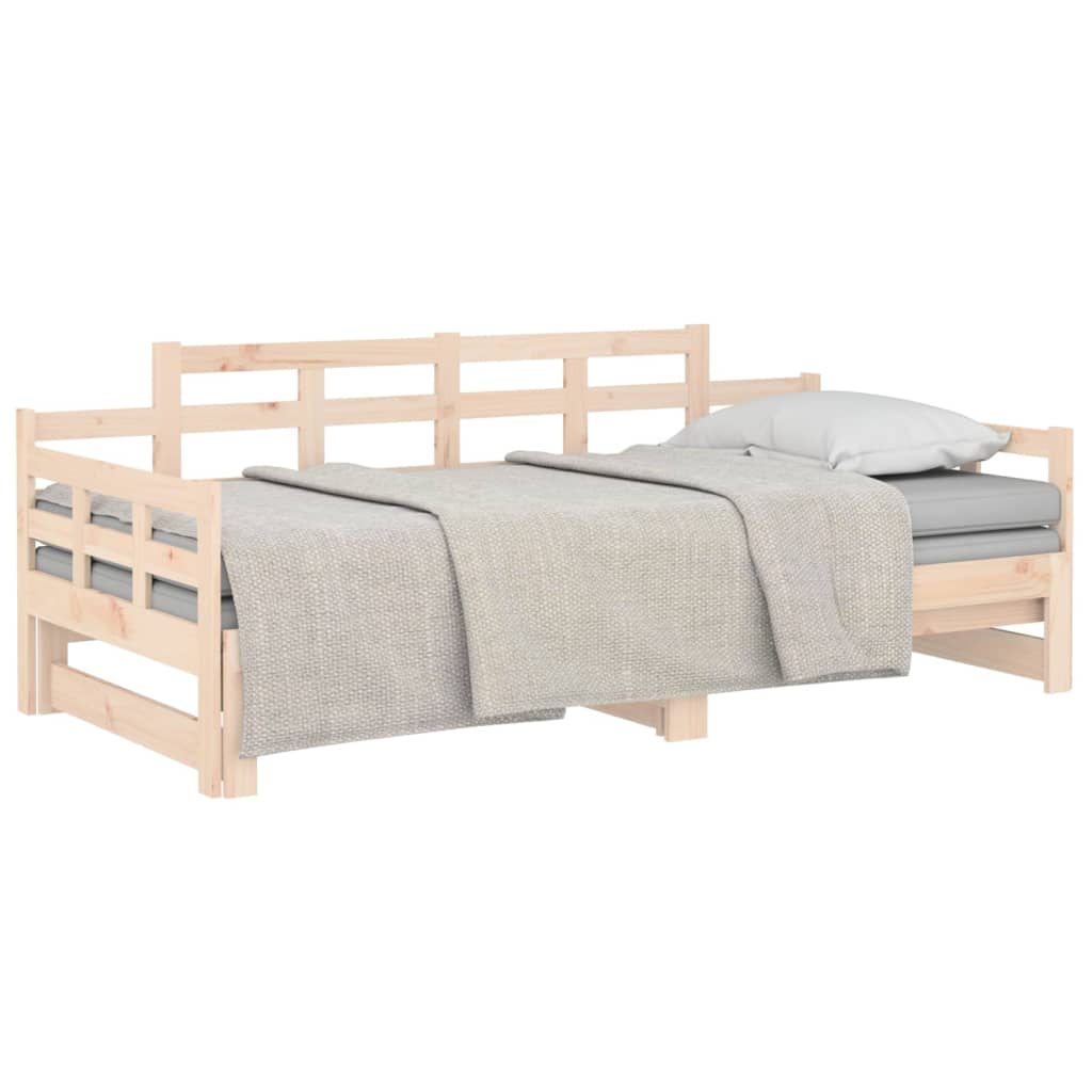 Dnevni ležaj na izvlačenje od masivne borovine 2 x (80x200) cm