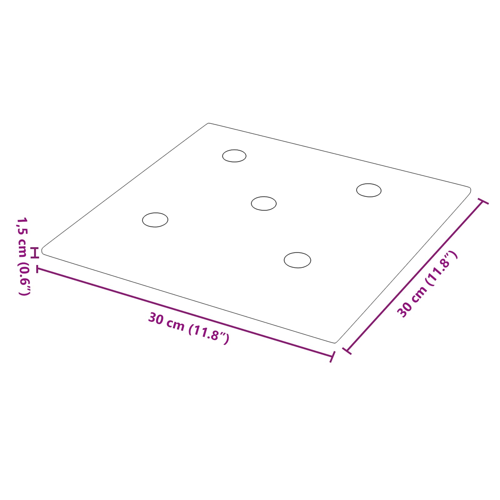 Zidna uzglavlja 12 pcs Sivi 30 x 30 cm Lažna koža