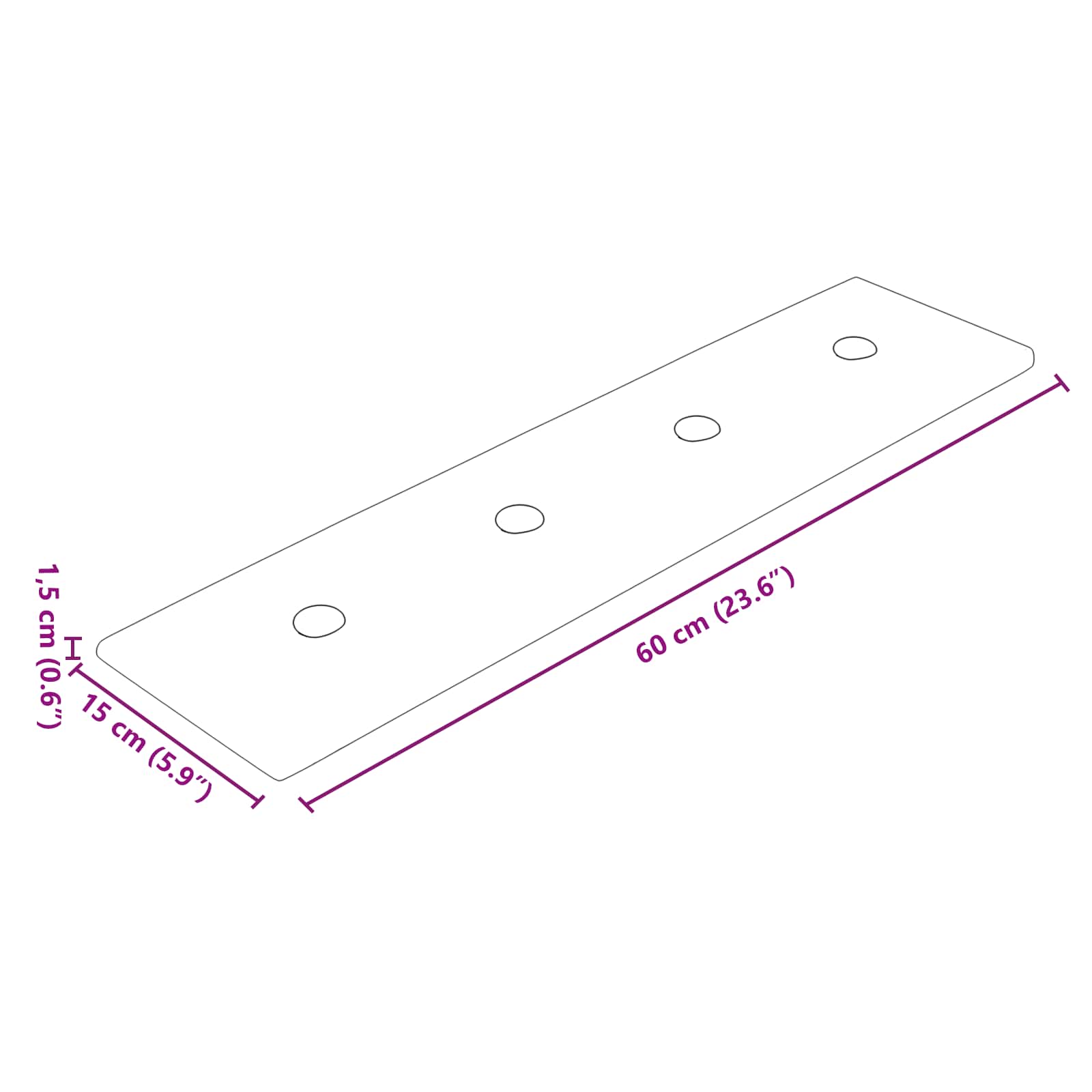 Zidna uzglavlja 12 pcs Sivi 60 x 15 cm Lažna koža