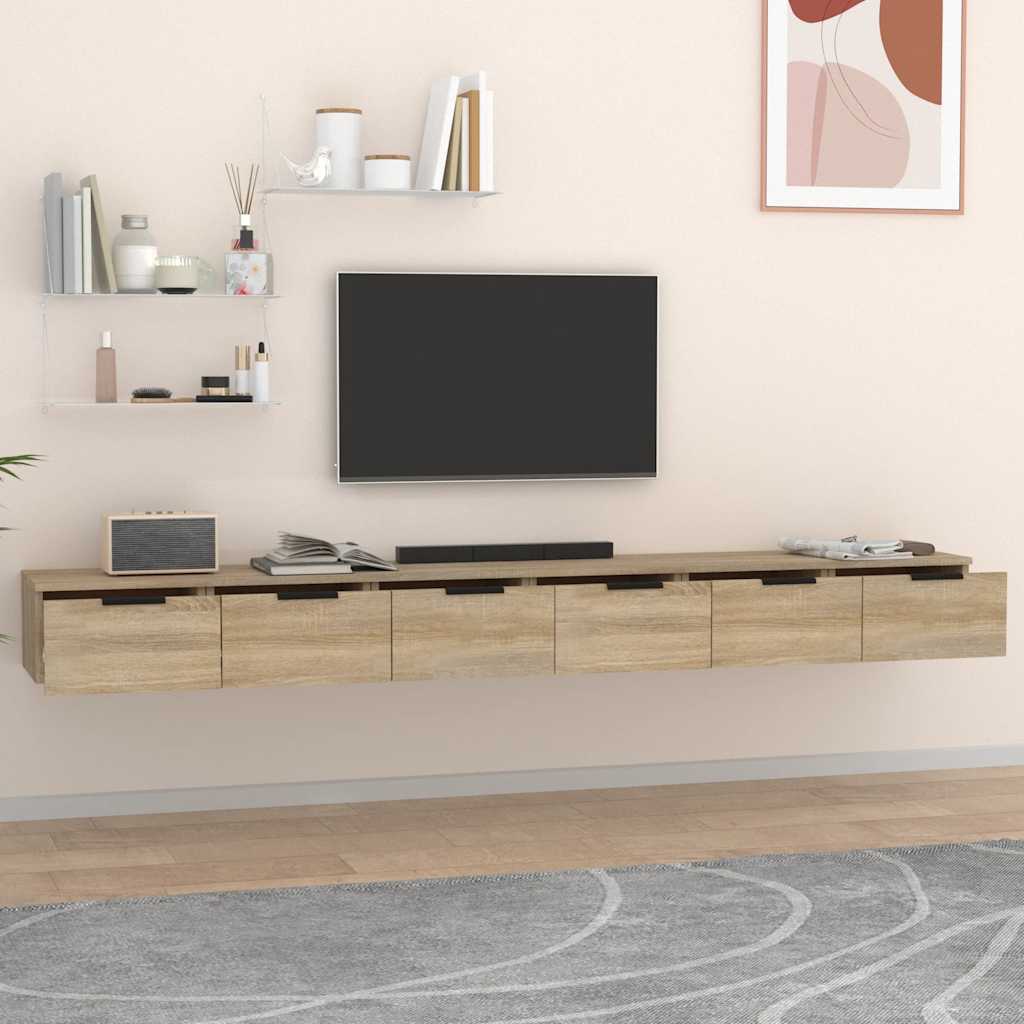 Zidni ormarići 2 kom boja hrasta 102x30x20 cm konstruirano drvo