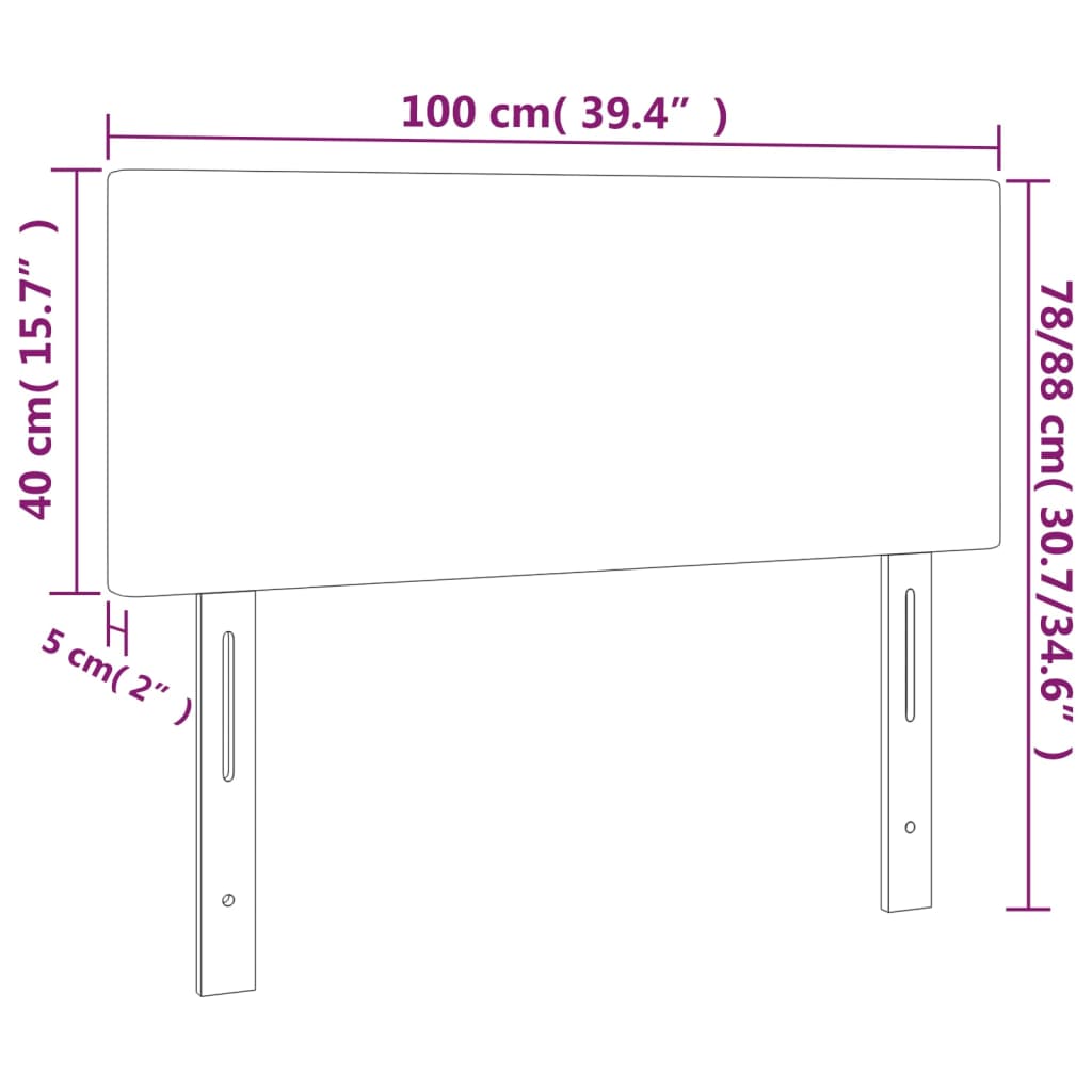 Uzglavlje plavo 100x5x78/88 cm od tkanine