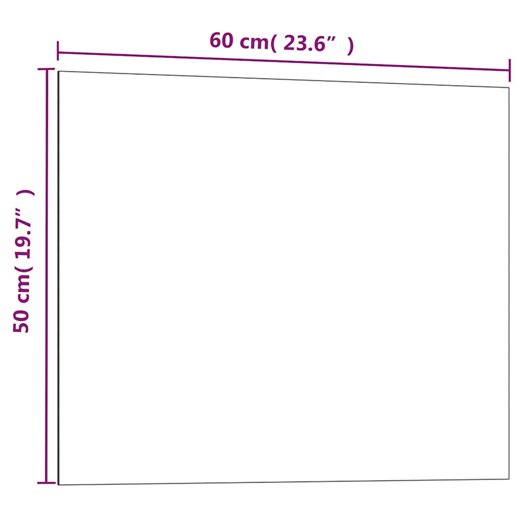 Zidna magnetna ploča crna 60 x 50 cm od kaljenog stakla