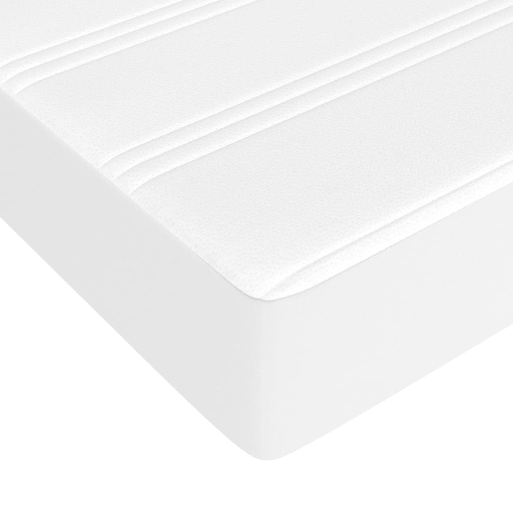 Madrac s džepičastim oprugama srednje tvrdoće bijeli 90x200x20 cm umjetne kože