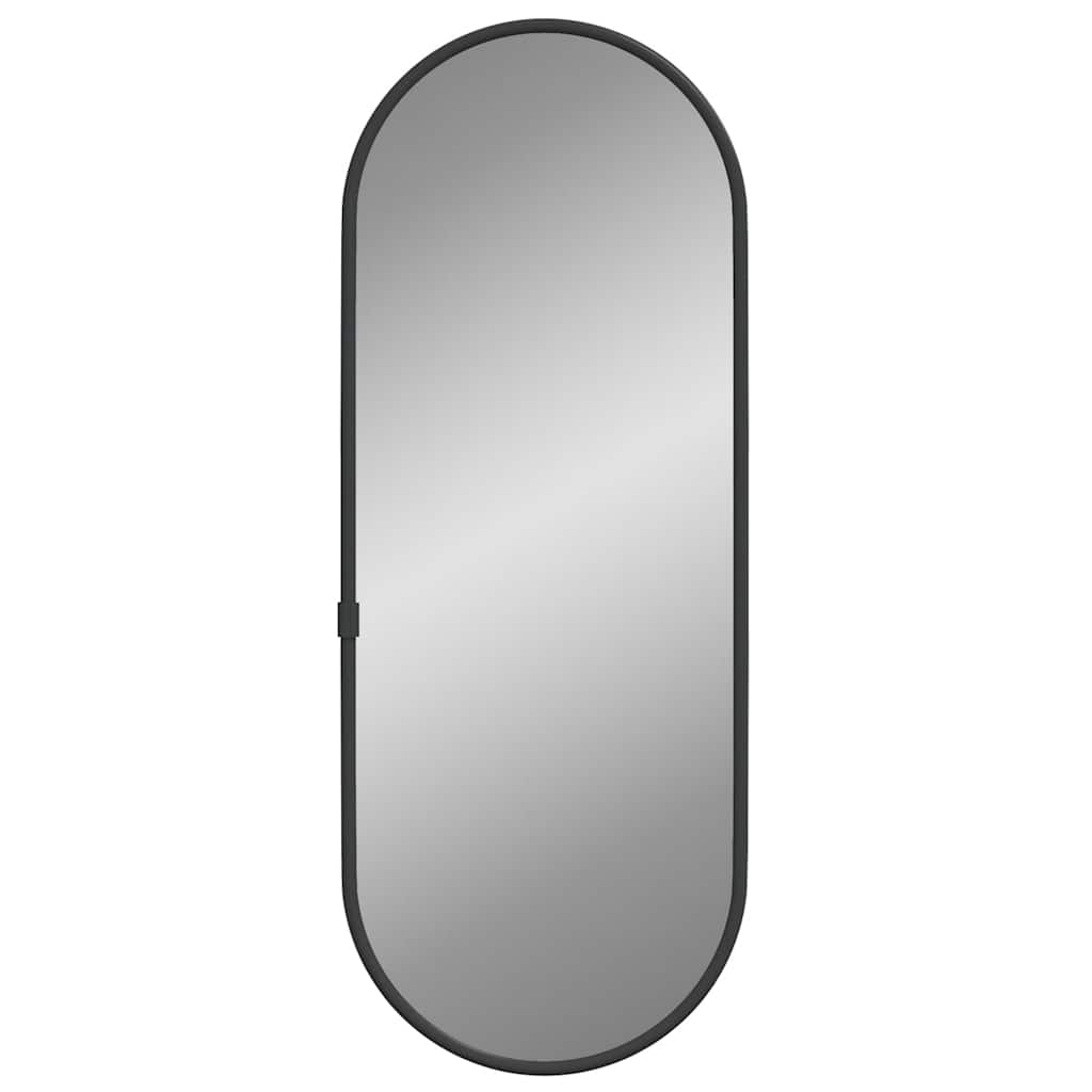 Zidno ogledalo crna 40x15 cm ovalno