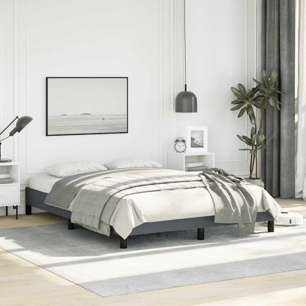 Okvir kreveta bez madraca tamno sivi 137x190 cm puni baršun