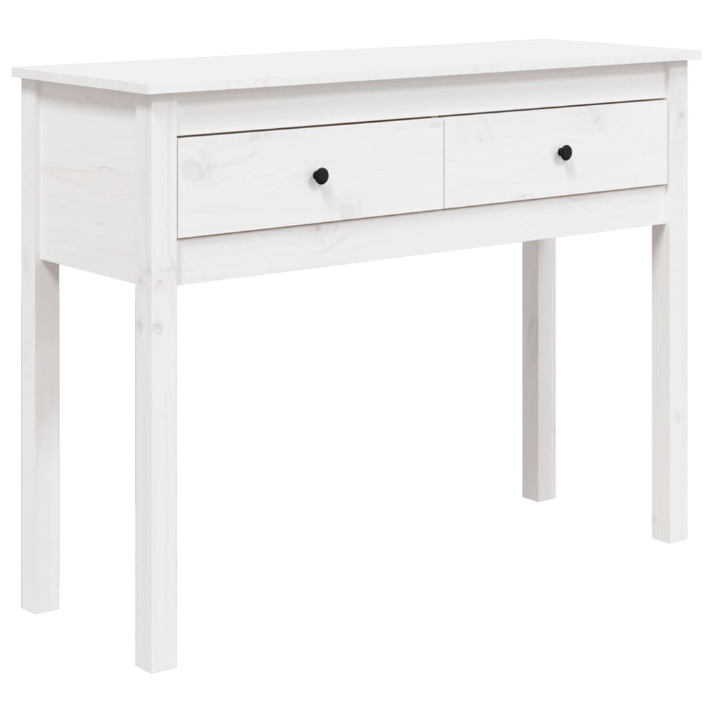 Konzolni stol bijeli 100x35x75 cm od masivne borovine