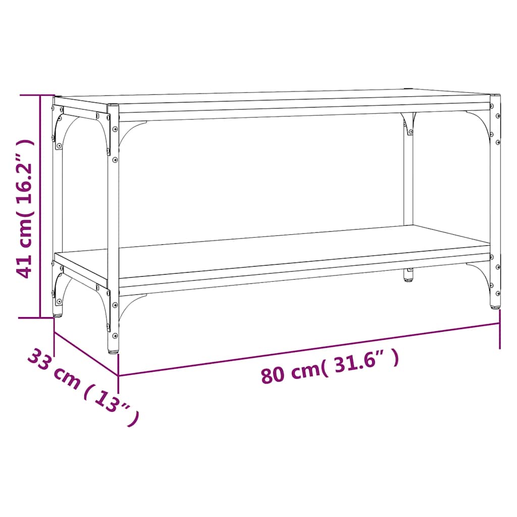 TV ormarić crni 80 x 33 x 41 cm od konstruiranog drva i čelika