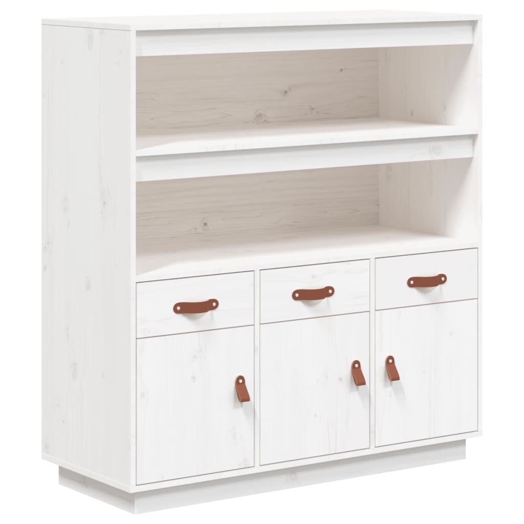 Visoka komoda bijela 100 x 40 x 108,5 cm od masivne borovine