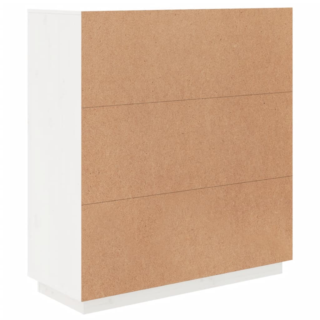Visoka komoda bijela 100 x 40 x 108,5 cm od masivne borovine