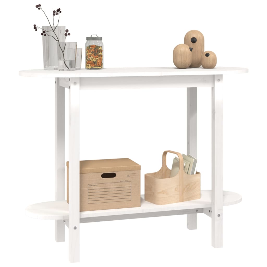 Konzolni stol bijeli 110 x 40 x 80 cm od masivne borovine