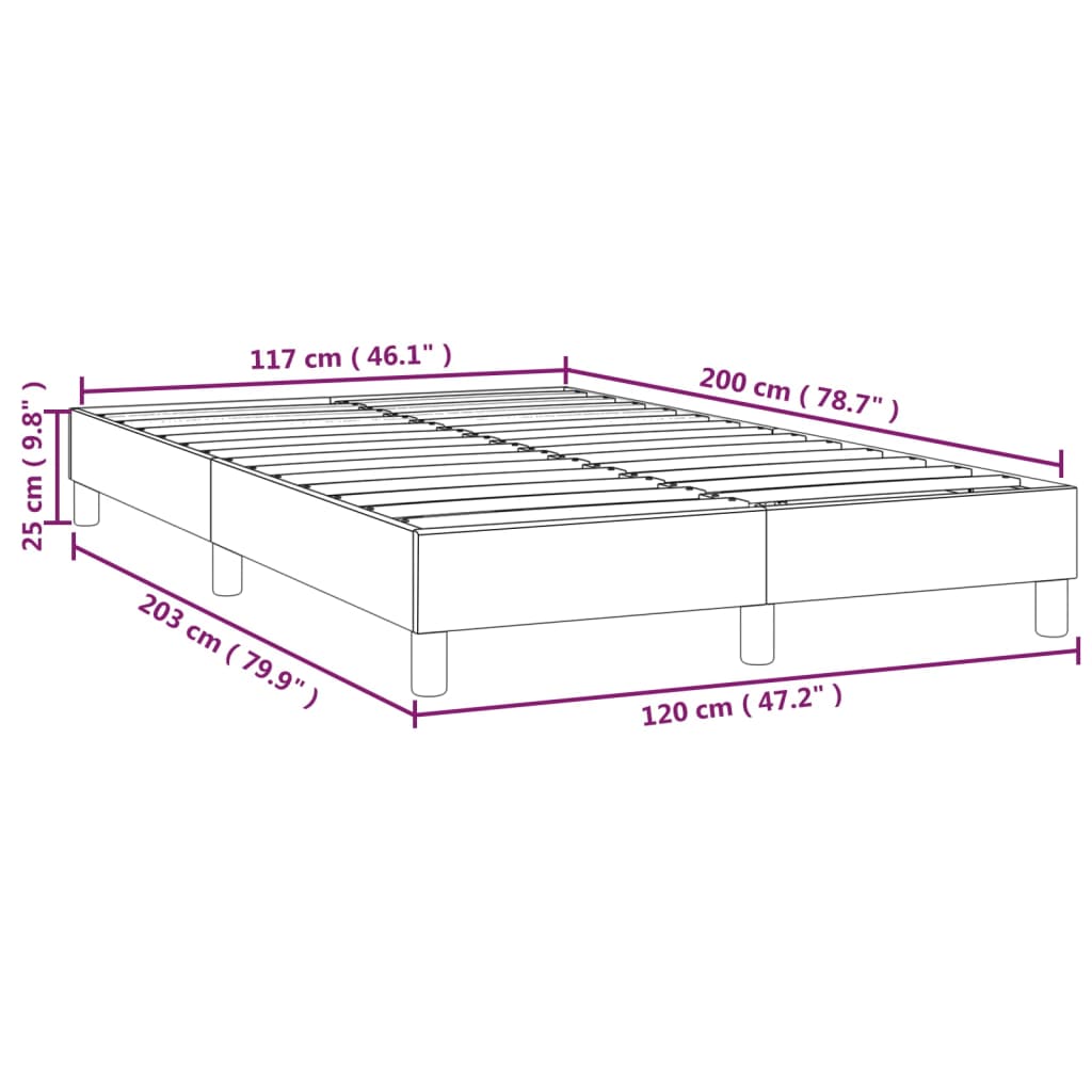 Okvir za krevet s oprugom krem 120 x 200 cm od tkanine