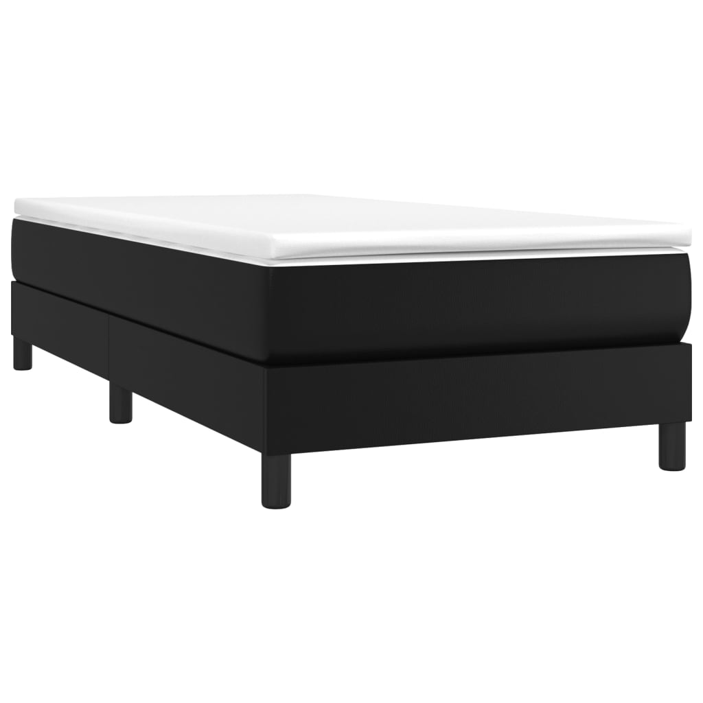 Okvir za krevet s oprugom crni 80 x 200 cm od umjetne kože