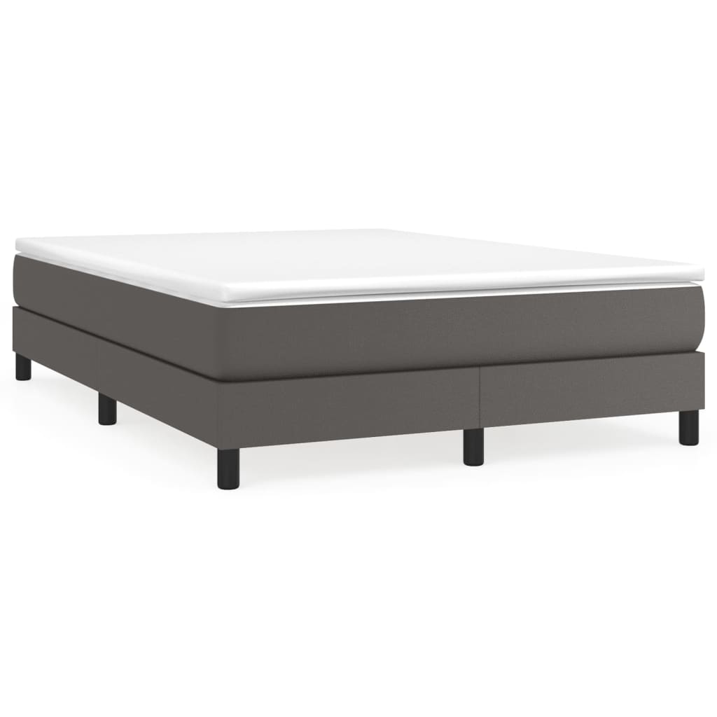 Okvir za krevet s oprugom sivi 140x190 cm od umjetne kože