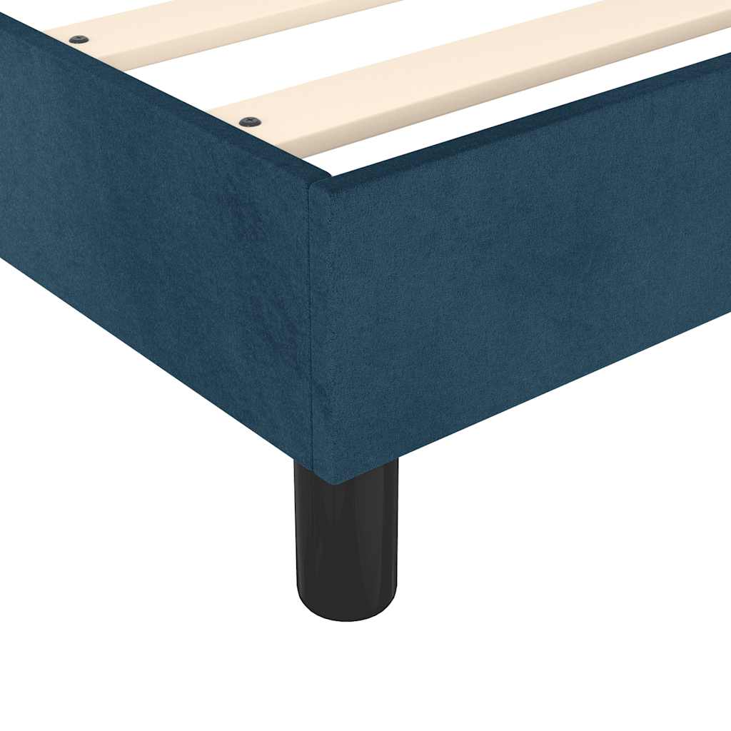 Okvir za krevet s oprugom tamnoplavi 140x190 cm baršunasti