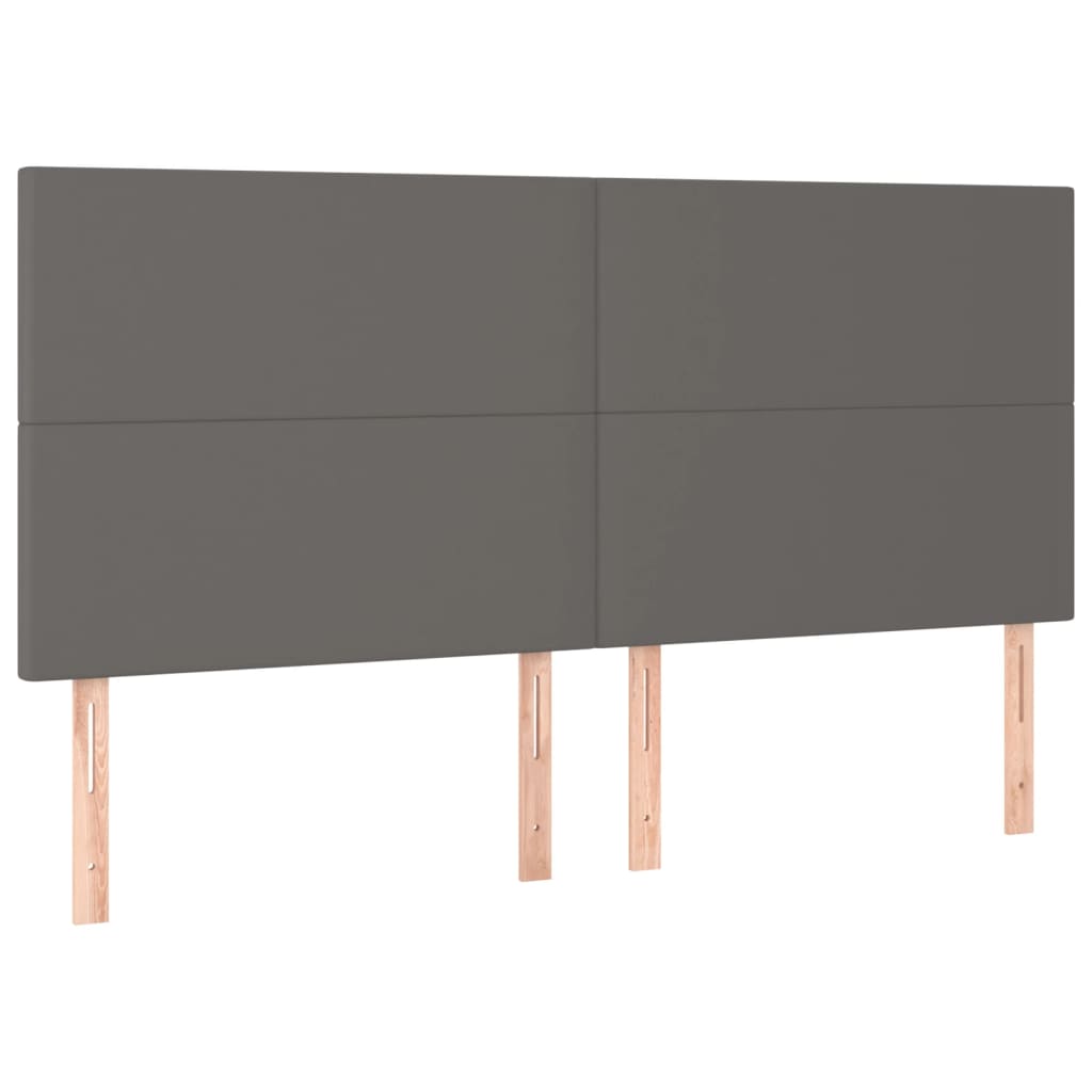 Uzglavlje sivo 180x5x118/128 cm umjetna koža