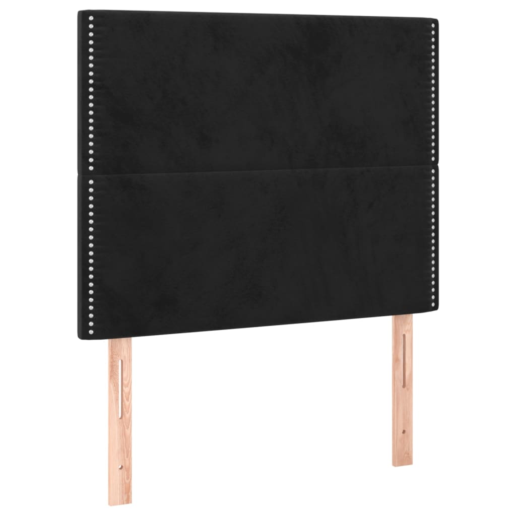 Uzglavlje Crno 90x5x118/128 cm Baršunasto