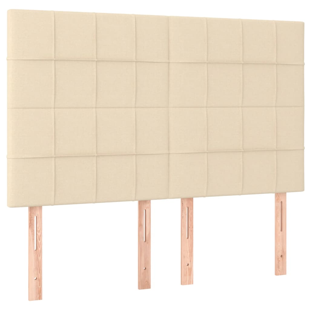 Uzglavlje krem boje 144x5x118/128 cm tkanina