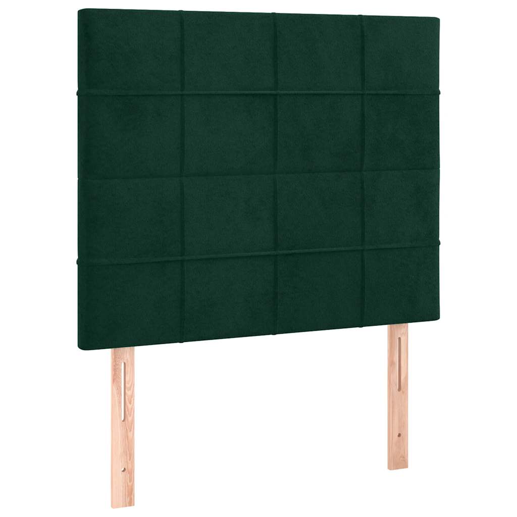 Uzglavlje tamnozeleno 100x5x118/128 cm baršunasto