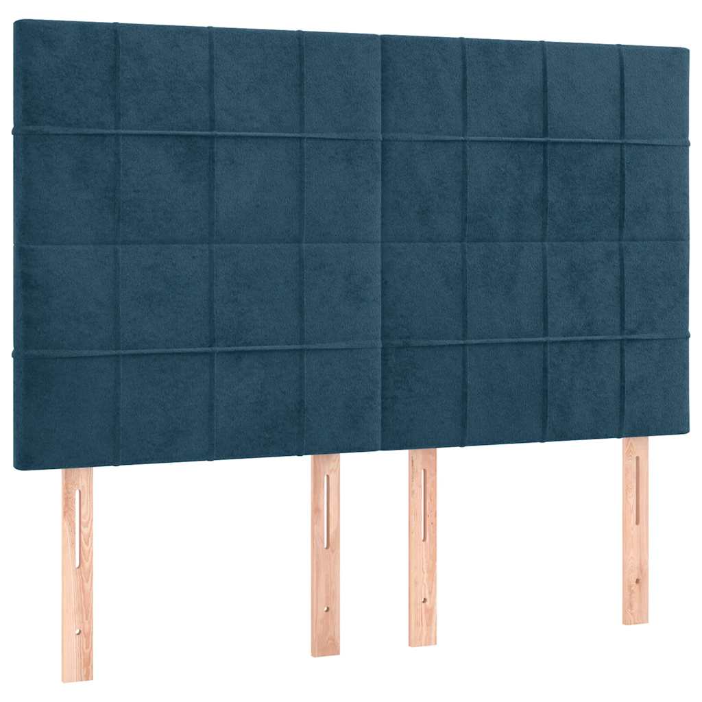 Uzglavlje tamnoplavo 144x5x118/128 cm baršunasto