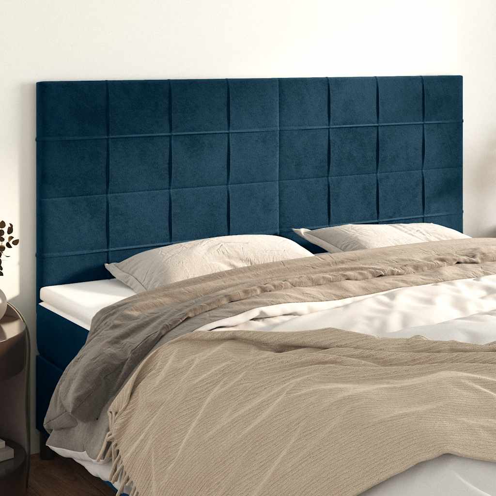 Uzglavlje tamnoplavo 180x5x118/128 cm baršunasto
