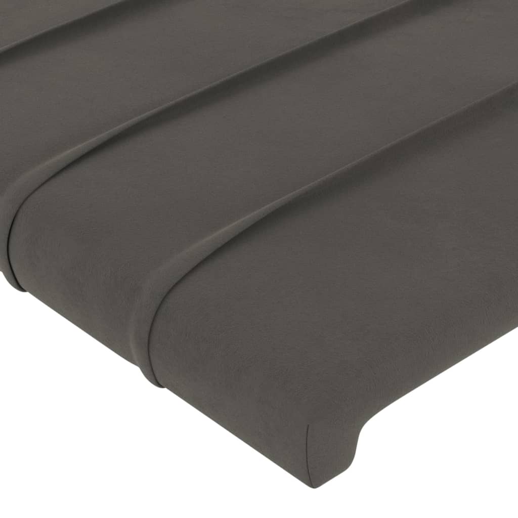 Uzglavlje tamno sivo 100x5x118/128 cm baršunasto