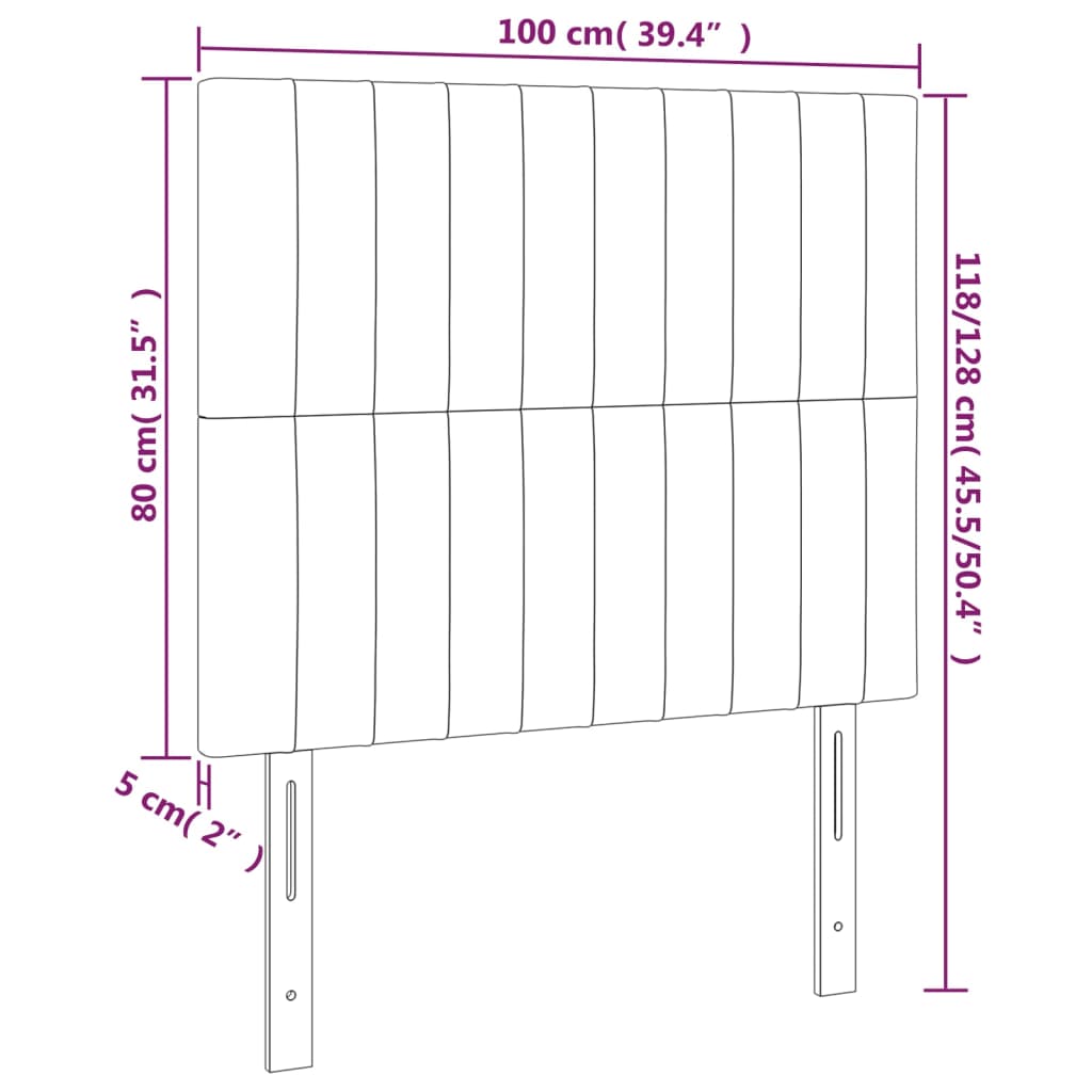 Uzglavlje plavo 100x5x118/128 cm tkanina