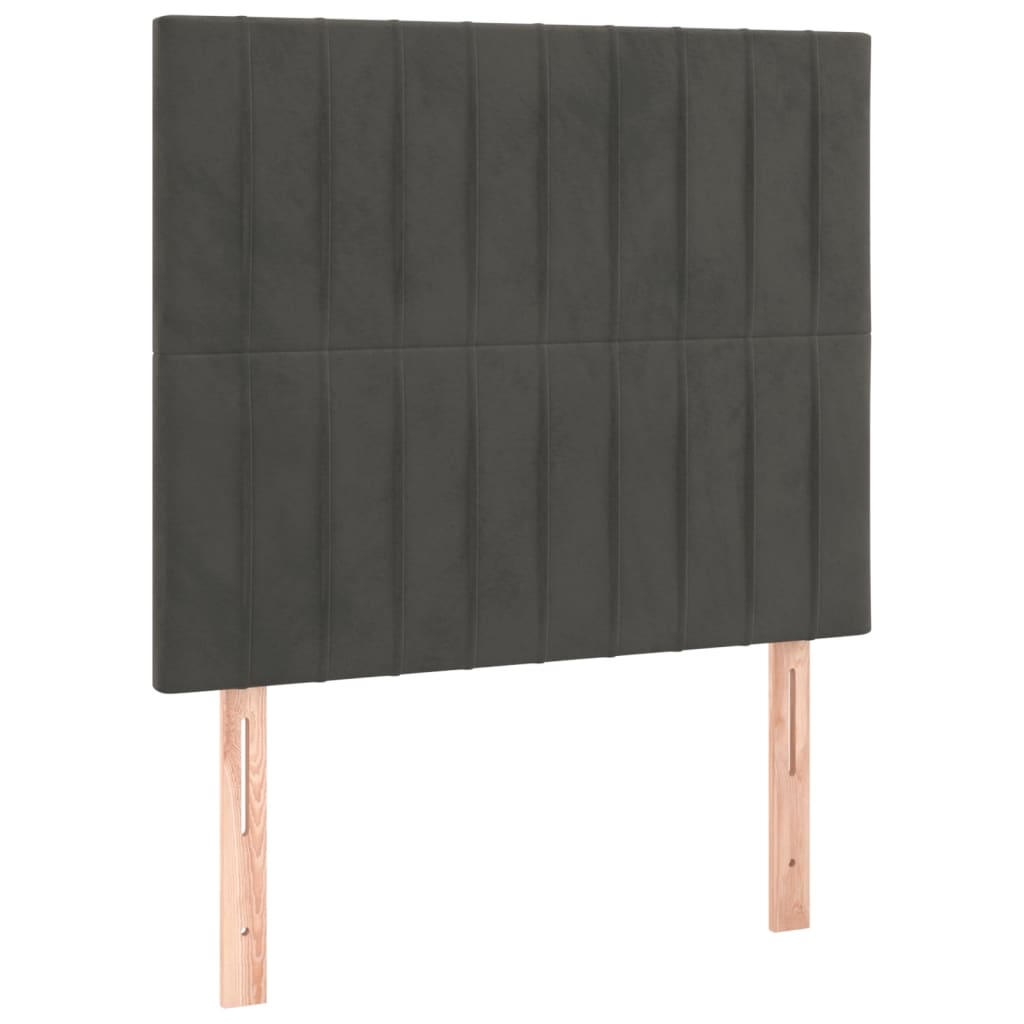 Uzglavlje tamno sivo 80x5x118/128 cm baršunasto