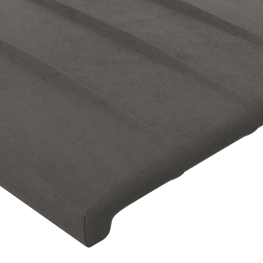 Uzglavlje tamno sivo 80x5x118/128 cm baršunasto